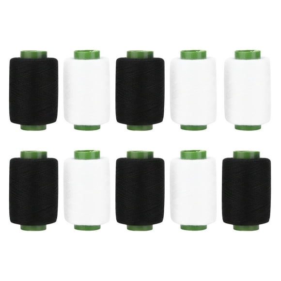Wchiuoe Sewing Machine Thread,Sewing Thread Household Black White Polyester Yarns For DIY Embroidery Machine Project,Thread Spool
