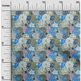 thumbnail image 2 of oneOone Polyester Lycra Vert Olive Tissu Floral Robe Tissu Tissu Imprimé par la Cour 56 Pouces de Large, 2 of 4