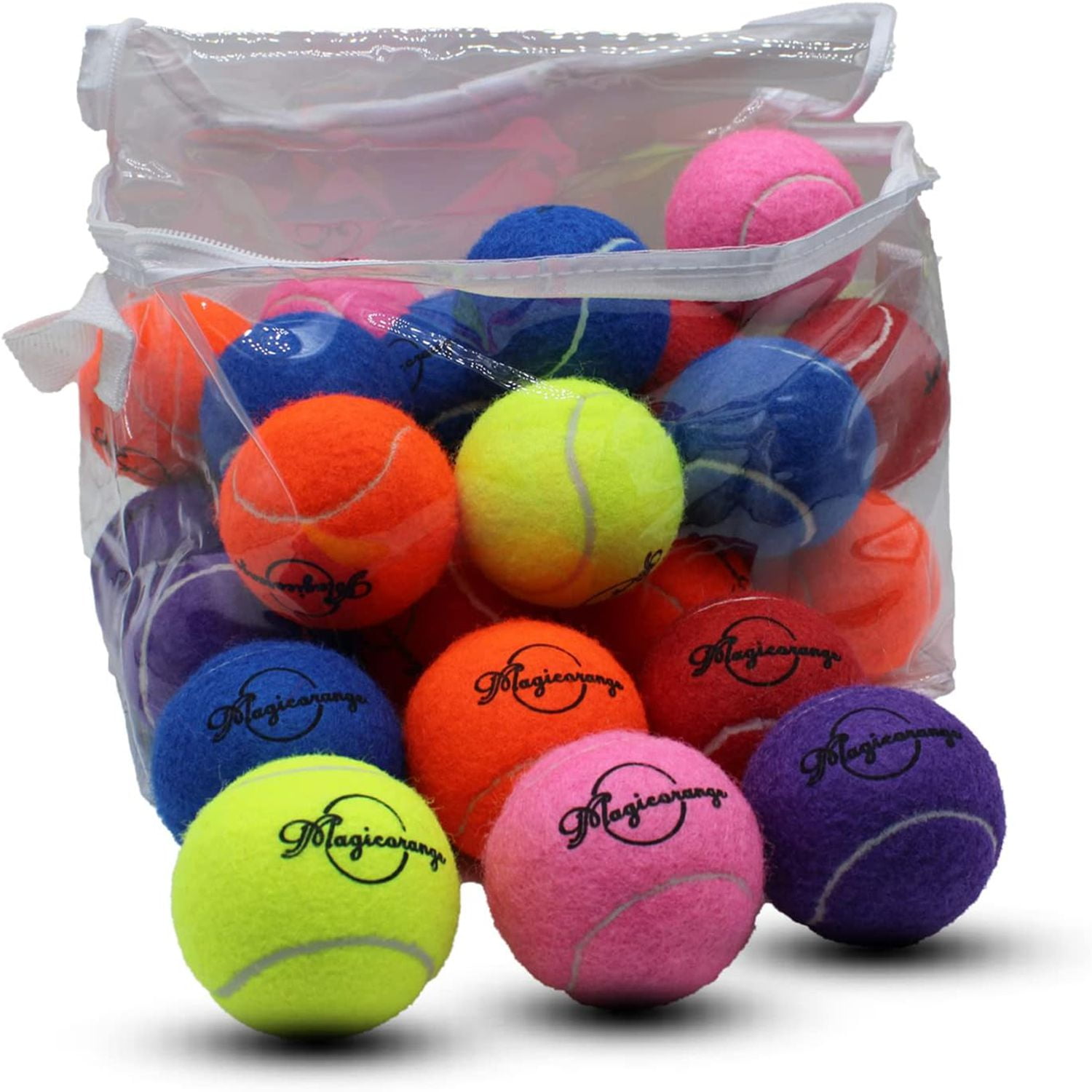 Magicorange Tennis Balls 30 Pack, 2.58 Inch Advanced Training Practice Balls for Beginner, Pet Dog Playing Balls (Multicolor)