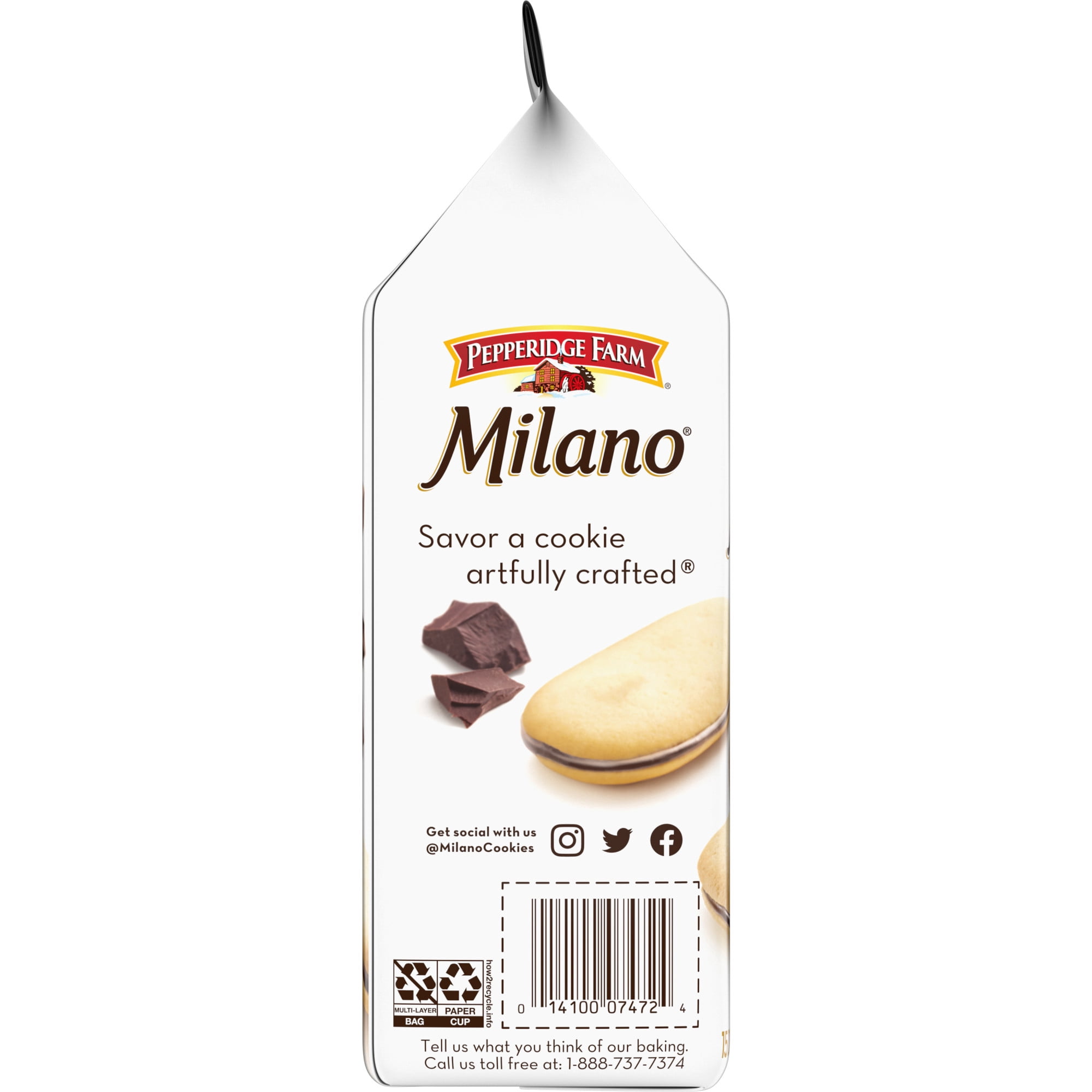 (3 pack) Pepperidge Farm Milano Double Dark Chocolate Cookies, 7.5 oz Bag (15 Cookies)