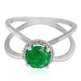 thumbnail image 3 of AoneJewelry 0.85 Carat 6MM Round Created Emerald and Diamond Ring In 10K Solid Rose, White & Yellow Gold, 3 of 5