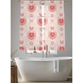 thumbnail image 5 of Valentine's Day Sheer Curtains 63 Inch Length 2 Panels Set Window Treatments, Modern Funny Romantic Love Heart Stripes Rod Pocket Semi Curtains for Living Room/Bedroom/Kitchen Décor, 104"W x 63"L, 5 of 7