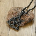 thumbnail image 5 of Vnox Triquetra Necklace, Black Stainless Steel Celtic Knot Necklace for Men with 24" Rolo Chain, 5 of 7