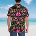 thumbnail image 6 of Easygdp Colorful Floral Embroidery Mexican Men's Hawaiian Shirts Print Lapel Short Sleeve for Beach, vacation, party, casual occasions - Small, 6 of 9