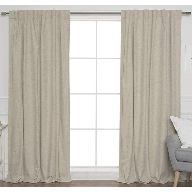 LINEN RICH 50x84 Inch natural Reverse tap top Curtains, Window Panels