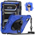 thumbnail image 3 of XYX Case for 11 inch iPad Pro 11 M4 2024 (A2837/A2836) with 360 Degree Rotating, Hand Strap, Shoulder Strap, Blue, 3 of 7
