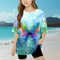 thumbnail image 2 of T-shirt à Manches Courtes pour Enfants, Haut Décontracté Imprimé à Col Rond en Mélange Polyester-Spandex pour Garçons et Filles de 3 à 14 Ans, Tissu Respirant et Doux, Lavable à la Machine, 2 of 9