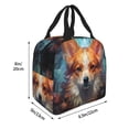 thumbnail image 2 of KLL Cartoon Pattern Corgi Print Insulated Lunch Bag Women, Reusable Cute Tote Lunch Box for Adult & Men, Leakproof Cooler Lunch Bags for Work Office Travel Picnic, 2 of 5