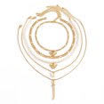 thumbnail image 1 of Paquete de 5 collares de cadena de hueso de serpiente de oro, damas y niñas, collares de perlas de imitación de mariposa de ángel, joyería boho cadenas cubanas punk para mujeres Sailing Electrónica, 1 of 4