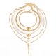 thumbnail image 1 of Collar de cadena de hueso de serpiente dorada para mujeres y niñas con candado helado, 1 of 5