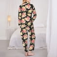 thumbnail image 6 of Wukai Rose Flowers Print Women's Pajama Set - Soft Long Sleeve Sleepwear for Comfort and Style-Large, 6 of 9