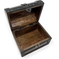 thumbnail image 4 of Nautical Cove Handmade Wooden Treasure Chest Storage Box – Deluxe Design with Real Leather Accents, Working Iron Lock & Skeleton Keys, Decorative Keepsake Chest (Small - 8 × 6 × 6"), 4 of 8