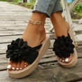 thumbnail image 4 of Mepaouo Platform Flip Flops for Women 2025 Flower Wedge Thong Sandals Summer Beach Slip on Slides, 4 of 8
