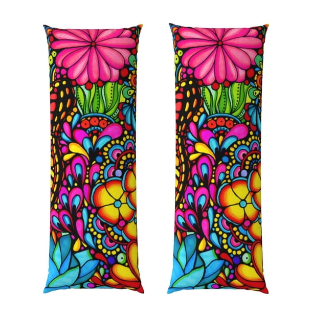 Balery Butterfly Garden Funda Protectora para Almohada Corporal de Algodón Hipoalergénico con Cierre(55 x 21 pulgadas), Almohadas No Incluidas