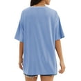 thumbnail image 5 of UVN T Shirts for Women Summer Casual Short Sleeve Tops Ladies Oversized Loose Crewneck Basic Tees, 5 of 8