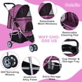 thumbnail image 2 of CL.HPAHKL Dog Stroller, 3 Wheels Foaldable Cat Stroller Dog Cat Cage Jogger Stroller for Medium Small Dogs Cats, Pet Stroller with Storage Basket and Cup Holder Portable Lightweight for Travel, 2 of 8
