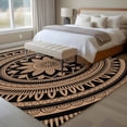 thumbnail image 4 of Brown Ethnic Flower Area Rugs 8'x10', Washable Small Throw Rugs for Living Room Patio, Abstract National Boho Geometric Indoor Outdoor Rug Non-Slip Low Pile Carpet Runner Reversible Floor Mats, 4 of 8