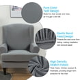 thumbnail image 3 of CJC 2 Piece Knitted Wingback Chair Cover Separated Armchair Cushion Slipcover Jacquard Pattern Furniture Decor, Sliver Gray, 3 of 20