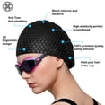 thumbnail image 6 of Luxtrada Silicone Swimming Bubble Cap Anti-slip Ear Wrap Waterproof Swim Bath Hat for Adults Men Women Kids Girls Boys Children Youth Long Hair Ladies "Blue", 6 of 7