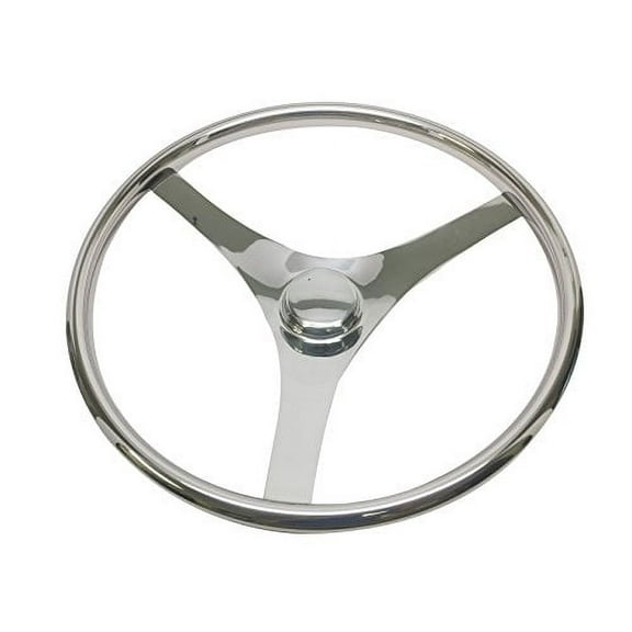 Pactrade Marine Boat Durable 3 Flat Spoke Stainless Steel Sports Steering Wheel, 13-1/2"L