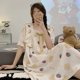 thumbnail image 1 of Camisón de encaje con volantes para mujer, ropa de dormir de estilo coreano, vestido de noche de una pieza, pijama de verano con lazo Floral, ropa de casa de manga corta, 1 of 4