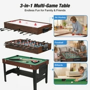 FUNTOK 3 in 1 Multi Game Table, Game Table for Game Room, Game Table with Billiards, Football, Table Tennis
