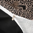 thumbnail image 4 of meiyoeat Leopard Print Bow Letter E Duvet Cover Set, Women Teens, Brown Animal Print Bedding Full, Black Reversible 3-Piece, 1 Duvet Cover and 2 Pillowcases, 4 of 6
