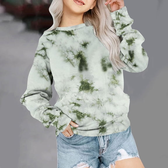 Mceream 2024 Sweatshirts for Teen Girls No Hood Toddler Crewneck Long Sleeve Shirts Size 2-3 Tops Size 8-10 Blouses Size 7-8 Graphic Tees 10-12 Teen Hoodless Pullover Blusas Para NiñAs