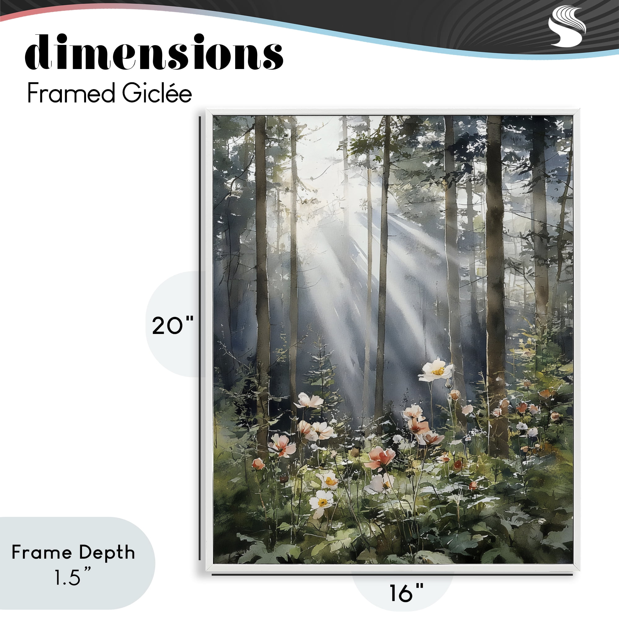 Stupell Industries Sunlit Woods In Morning White Framed Giclee Art, design by Franklyn Gregory