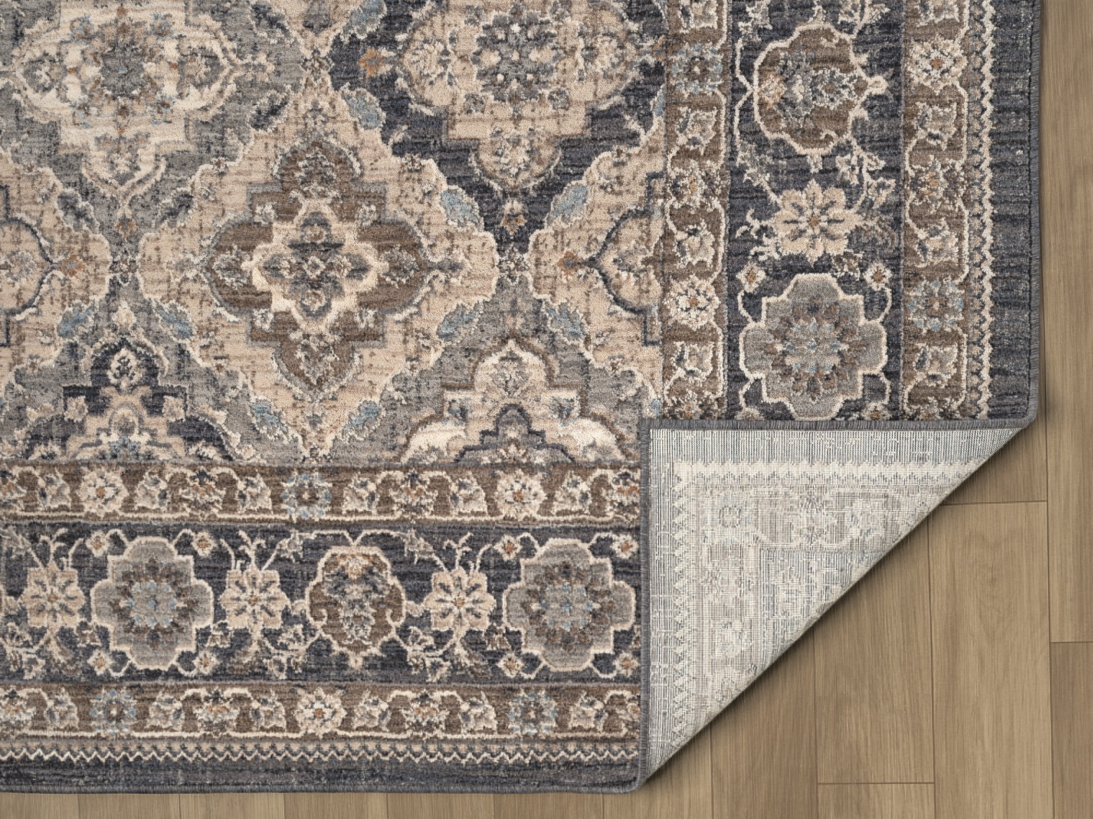 United Weavers Utopia Easton Oriental Border Round Rug, Blue, 7'11" x 7'11"
