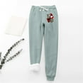 thumbnail image 2 of IROINNID Clearance Fleece Sweatpants for Women Fleece Christmas Santa Claus Print Leggings Drawstring Waist Thick Warm Elastic Pants with Pockets,Green, 2 of 9