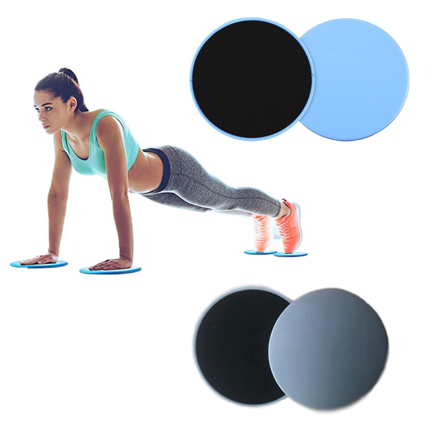 Body Sport Exercise Gliders - 7-Inch Workout Sliders For Carpet & Hard Floors, 2-Pack, Core & Strength Training