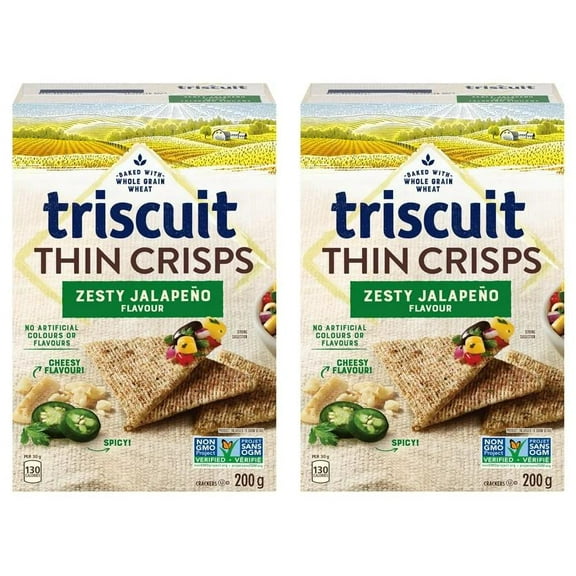 Triscuit Thin Crisps Zesty Jalapeno Crackers, 200g (2 Pack)