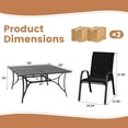 thumbnail image 4 of ELPOSUN Outdoor Dining Set of 5, Patio Table and Chairs Set, Textured Glass Tabletop, 4 Stackable Patio Chairs, Patio Furniture, Balcony, Porch, Lawn- Black, 4 of 6