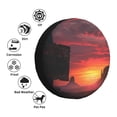 thumbnail image 4 of Goofa Sunset Western Desert Cowboy Pattern Universal Tire Cover for Jeep, SUV, Truck, and Trailer – Waterproof, UV-Resistant,Easy to Install, Fits 14"-17" Tires-17 inch, 4 of 6
