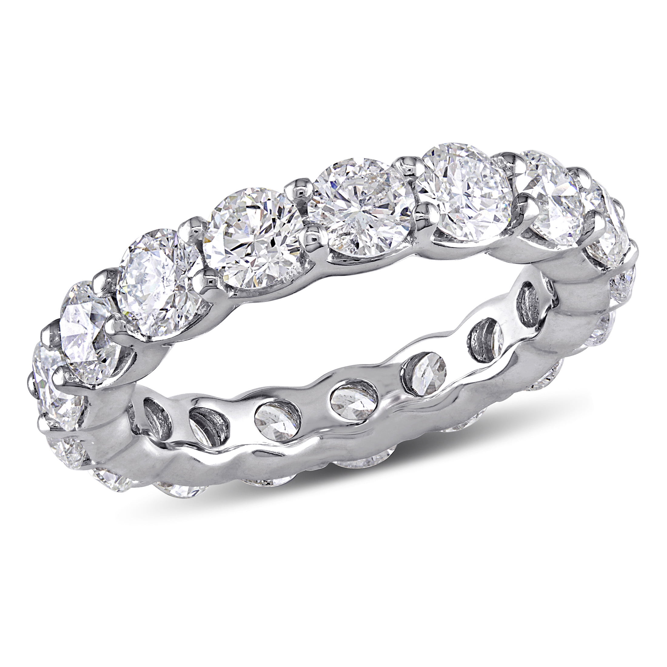 4Ct Emerald Cut Blue Sapphire Diamond Cocktail Eternity Band 14K White Gold Over