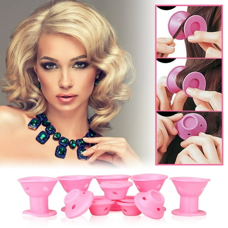 TSV 10PCS Hair Curler Styling Tool Spiral Roller Silicone Curls Magic DIY No Heat (Best Hot Rollers Curly Hair)