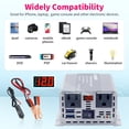thumbnail image 4 of 500 Watts Power Inverter for Vehicles, 12 V DC to 110V Car Inverter Converter with 2 AC Outlets+ 2 USB Chargers, LED Display for Phone, Laptop, RV, Truck, Home Backup, Camping Silver, 4 of 10