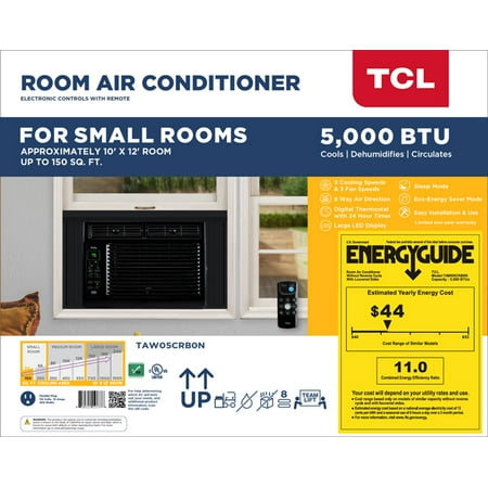 TCL 5,000 BTU Black Window Air Conditioner with Remote