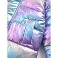 thumbnail image 6 of Yhong Kids Girls Shiny Metallic Hooded Down Jacket Winter Coat Parka Waterproof Windproof Puffer Jacket Snow Outwear Purple 120/6-7Y/M, 6 of 7