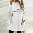 thumbnail image 2 of Bcresic Womens Fleece Lined Sweatshirt with Pockets Long Sleeve Fuzzy Sherpa Sweatshirts Casual Winter Warm Loungewear(White,XL), 2 of 4