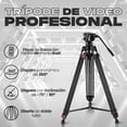 thumbnail image 2 of Trípode Para Video Profesional Neewer Tp74 74" Cabezal Fluido, 2 of 7