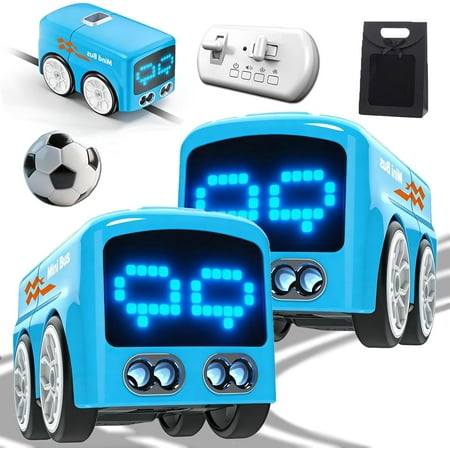 Magic Mini Bus, 2026 Upgraded Gesture Remote Control Bus, Remote Control Sensor Car, Mini Desktop Auto-Avoidance Follow The Line Blue Buss, with LED Expression Lights, Drive, Play & Express (Blue*2)