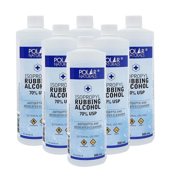 Polar Naturals Fabriqué au CANADA 473 Ml d'Alcool à Friction Isopropylique 70 % USP en Pack de 6