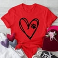 thumbnail image 2 of Posijego T-Shirts Graphiques Cœur pour Femmes Saint-Valentin Manches Courtes T-Shirts d'Été Mignons Col Rond Décontractés, 2 of 4