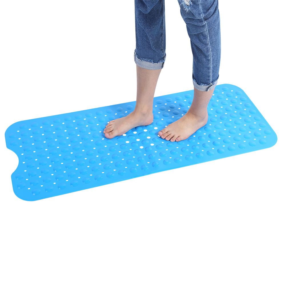 Stylish Gray /& White Chevron Bathtub Mat Anti-Slip Tub Mat with Suction Cups