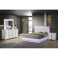 thumbnail image 2 of White Wood Lacquer Platform Queen Size Bedroom Set with Blue LED Lighting, 2 of 5