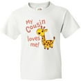 thumbnail image 3 of Inktastic My Cousin Loves me- cute giraffe Youth T-Shirt, 3 of 5