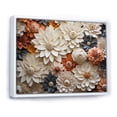 thumbnail image 2 of Designart "Minimalistic Beige Collage Of Zinnias" Zinnias Floater Framed Wall Art Living Room, 2 of 5