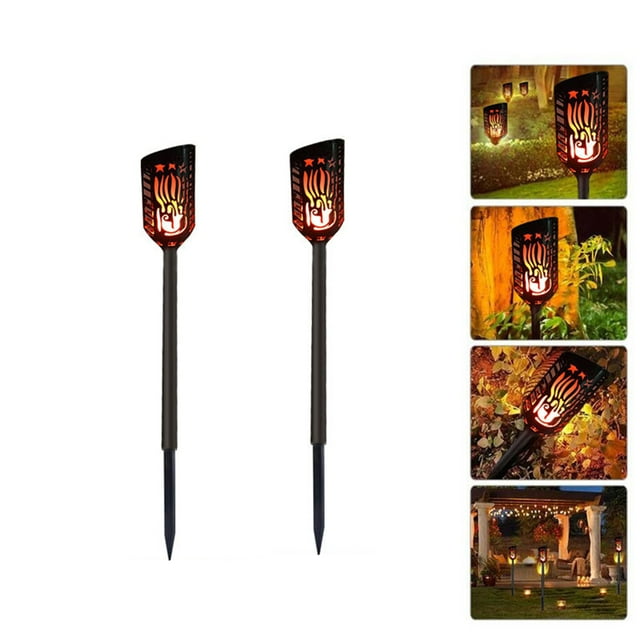 Bangcool 2 Sets Flame Lamp Waterproof Flame Torch Light Stake Light Garden Light